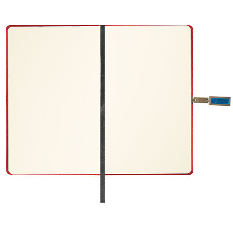 Скетчбук, слоновая кость 140 г/м2 130×210 мм, 80 л., КОЖЗАМ, застежка металл, BRAUBERG ART CLASSIC, «Inspiration», под кожу, красный