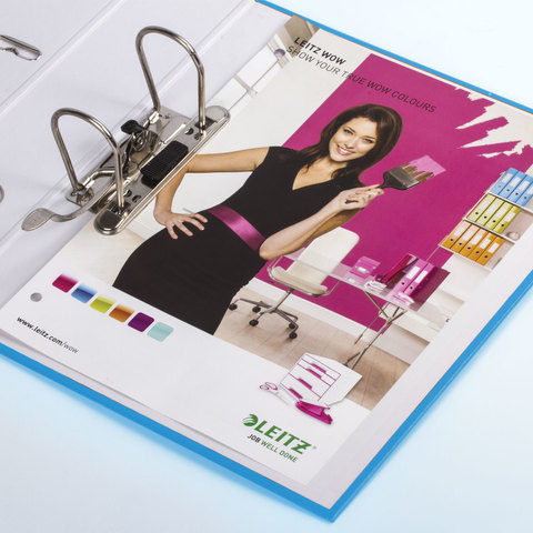 Папка с арочным механизмом Leitz Wow 80 мм голубая