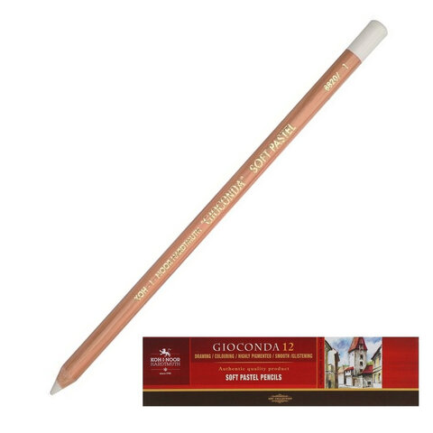 Карандаш пастельный художественный KOH-I-NOOR «Gioconda», 1 шт., титановый белый