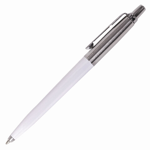 Ручка шариковая PARKER «Jotter Plastic CT», корпус белый, детали из нержавеющей стали, синяя