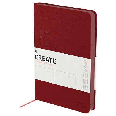 Ежедневник недатированный, А5, 136л., твердый переплет, кожзам, BG «Create. Berry», вишневый, цветной срез