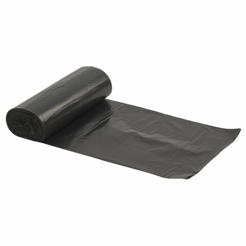 Мешки для мусора 90 л, черные в рулоне 10 шт., ПВД, 25 мкм, 60×95 см (±5%), прочные, ЛАЙМА