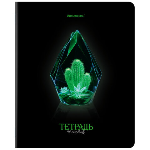 Тетради ДЭК А5 48 л. КОМПЛЕКТ 5 шт. BRAUBERG, скоба, клетка, глянцевый лак, «SHADE»