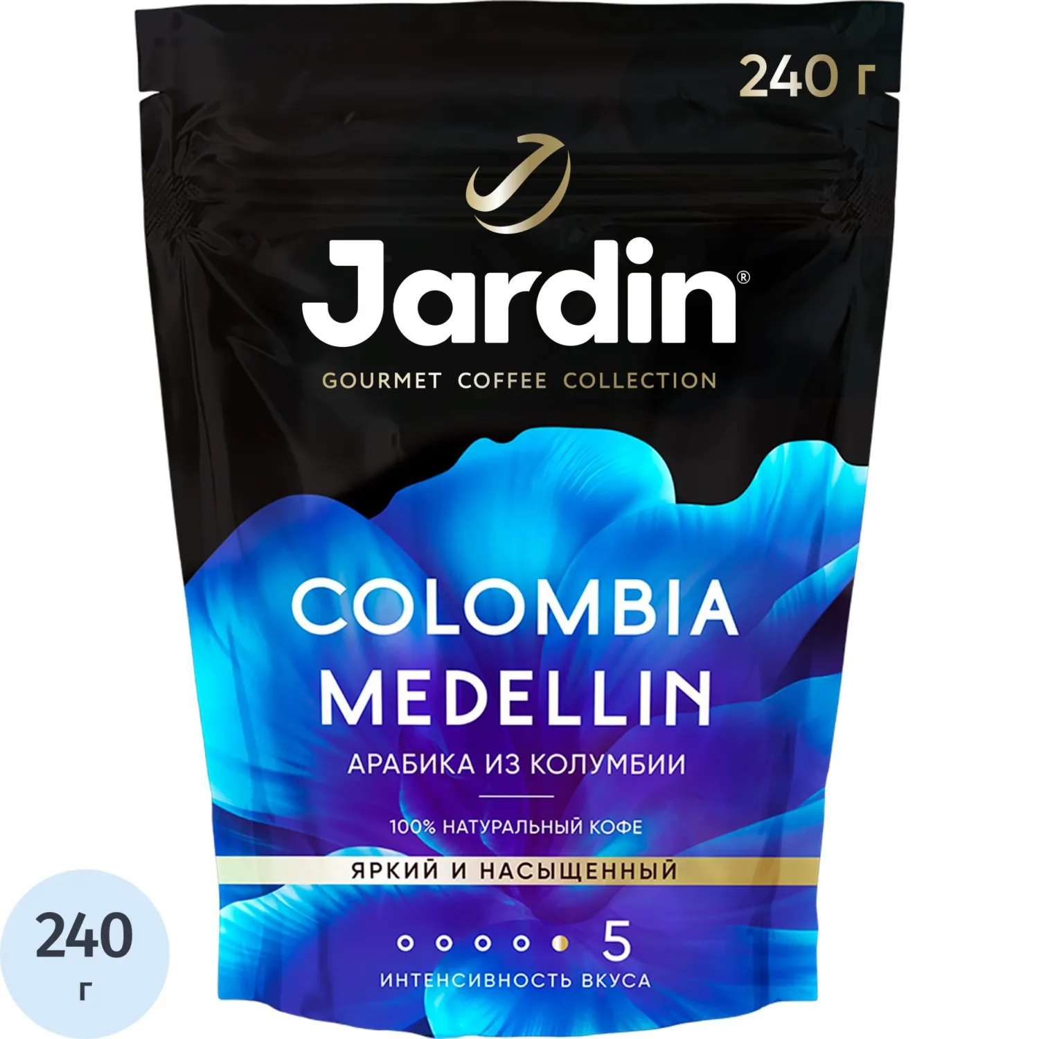 превью Кофе растворимый сублимированный Jardin Colombia Medelin 240 г (пакет)
