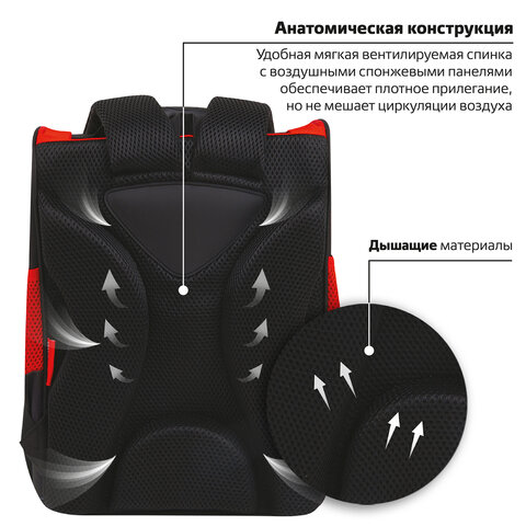 Ранец ПИФАГОР BASIC, 1 отделение, 3 кармана, эргономичная спинка, «Cool wheels», 35×28х18 см