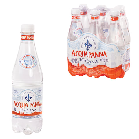 Вода негазированная минеральная ACQUA PANNA (Аква Панна), 0.5 л, пластиковая бутылка, Италия