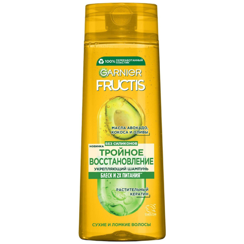 превью Шампунь Garnier Fructis Укрепляющий Тройн Восст, для сух и ломк влс, 400 мл