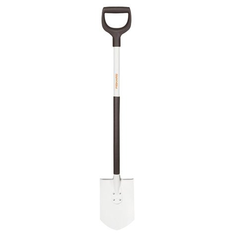 превью Лопата штыковая FISKARS, облегченная, D-образная ручка, высота 105 см, алюминиевый черенок