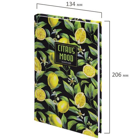 Блокнот А5 (134×206 мм), 96 л., твёрдый, клетка, STAFF, «Lemons»