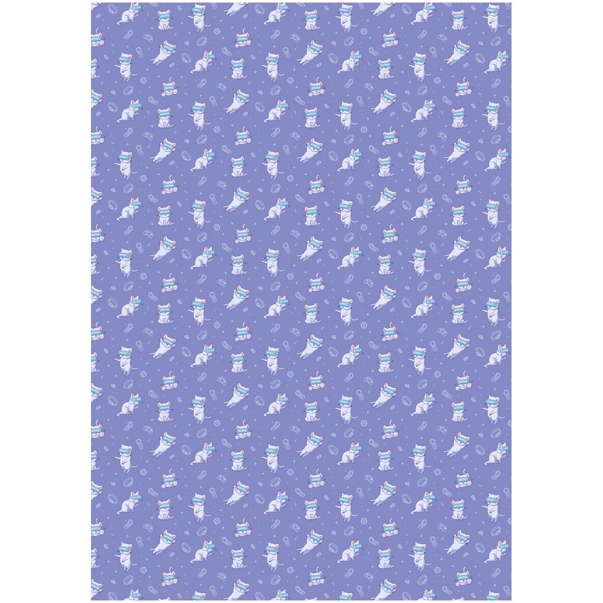 Упаковочная бумага глянц. 70×100см, MESHU «Виртуальный мир котов», 80г/м2
