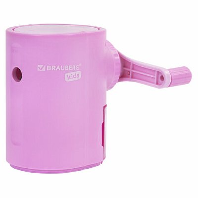 Точилка механическая BRAUBERG KIDS, для простых и цветных карандашей, корпус лавандовый, крепление к столу