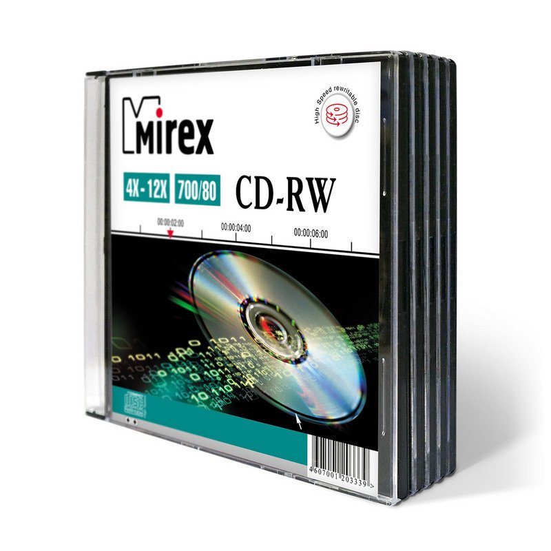 превью Диск CD-RW Mirex 0.7 GB 12x (5 штук в упаковке)
