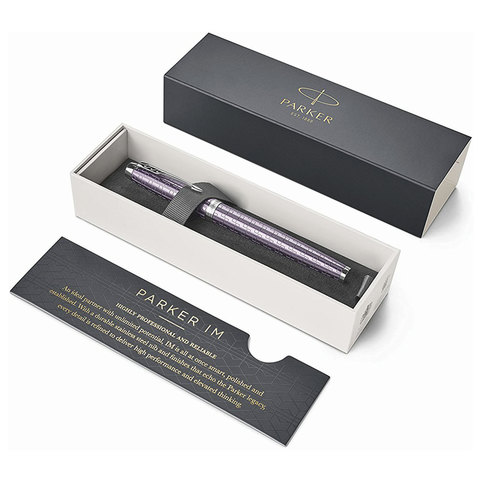 Ручка-роллер PARKER «IM Premium Dark Violet CT», корпус фиолетовый с гравировкой, хромированные детали, черная