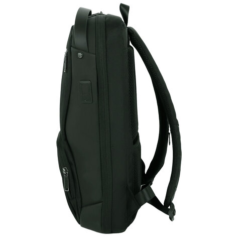 Рюкзак HEIKKI HIGH TECH (ХЕЙКИ) с отделением для ноутбука, USB-порт, черный, 46×30x10 см