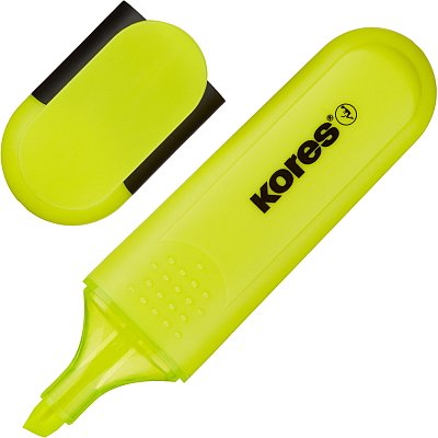 Маркер текстовыделитель Kores BRIGHT LINER PLUS, скош након, 0.5-5 мм, желт
