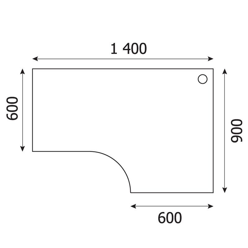 Стол эргономичный Easy Standard правый (светлый дуб/серый, 1400×900×740 мм)