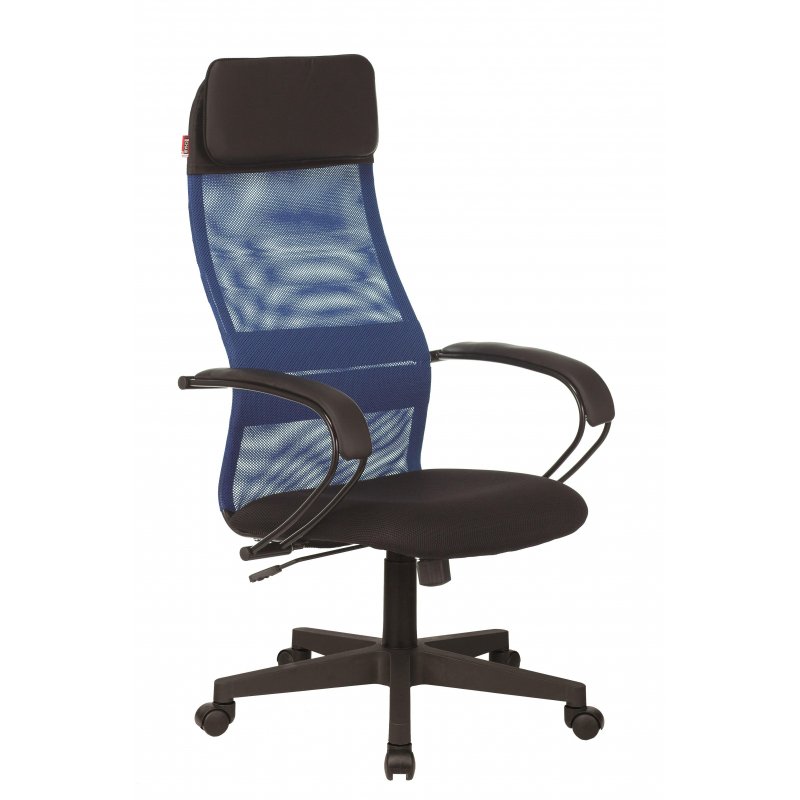 Кресло для руководителя Easy Chair 655 TTW черное/синее (сетка/искусственная кожа/пластик)