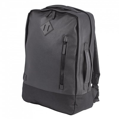 Рюкзак BRAUBERG молодежный с отделением для ноутбука, «Квадро», искуственная кожа, черный, 44×29×13 см