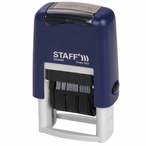 Датер-мини STAFF, месяц буквами, оттиск 22×4 мм, «Printer 7810»