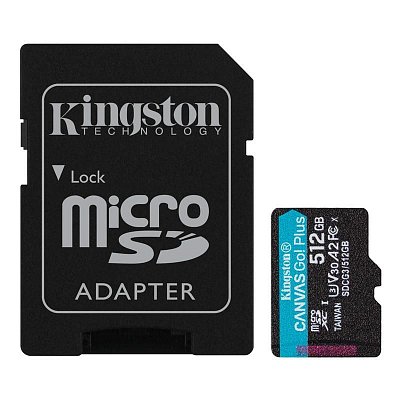 Карта памяти 512 Гб microSDXC Kingston Canvas Go! Plus UHS-I U3 A2 V30 (SDCG3/512Gb)