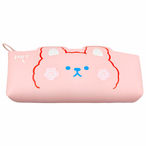 превью Пенал ЮНЛАНДИЯ ЮНИОР, 1 отделение, искусственная кожа, Pink bear, 20×9х7 см