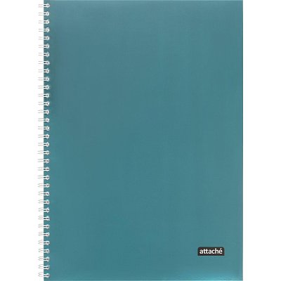 Тетрадь общая А4 96л Attache Metallic Голубой клетка, греб, картон, фольга