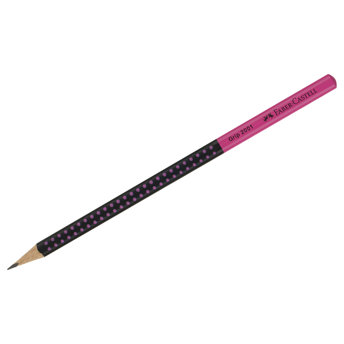 превью Карандаш ч/г Faber-Castell «Grip 2001 Two Tone», HВ, заточен., черный/розовый