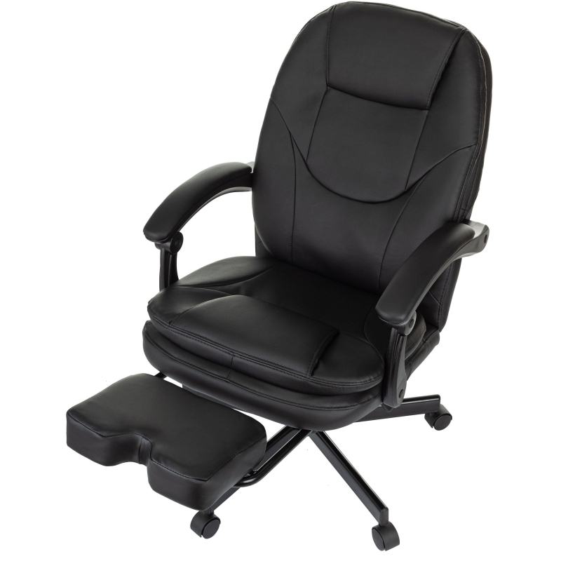 Кресло VB_EChair 668 PU P черный эко. кожа подст. для ног
