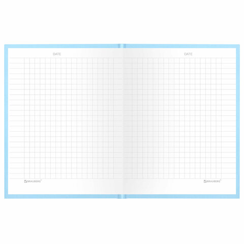 Блокнот МАЛЫЙ ФОРМАТ 110×147 мм, А6, 80 л., твердый, клетка, BRAUBERG «Minimal», голубой