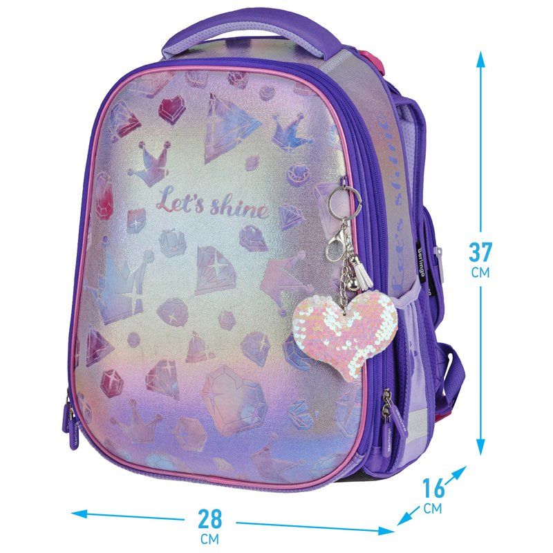 Ранец Berlingo Expert «Diamonds» 37×28×16см, 2 отделения, 2 кармана, анатомическая спинка