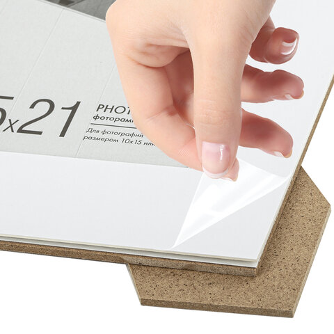 Рамка 15×21 см с паспарту 10×15 см небьющаяся, багет 20 мм, пластик, BRAUBERG «New Age», черная