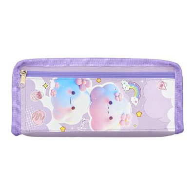 Пенал ЮНЛАНДИЯ ЮНИОР, 2 отделения, полиэстер, «Purple clouds», 21×8х6 см
