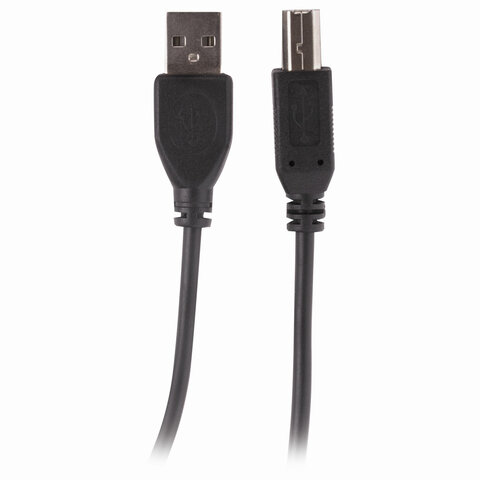 Кабель USB 2.0 AM-BM, 1.5 м, SONNEN Premium, медь, для периферии, экранированный, черный