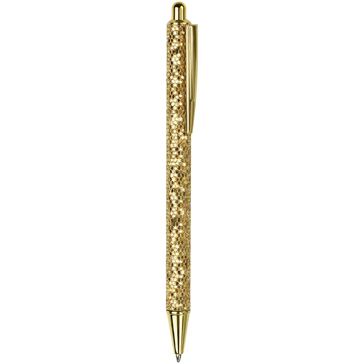 Ручка шариковая автоматическая MESHU «Gold shimmer» синяя, 1.0мм