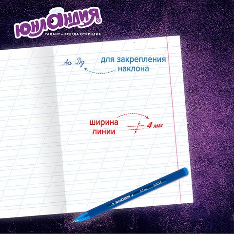 Тетради ДЭК 12 л. КОМПЛЕКТ 20 шт. с ЗЕЛЁНОЙ обложкой, ЮНЛАНДИЯ, косая линия