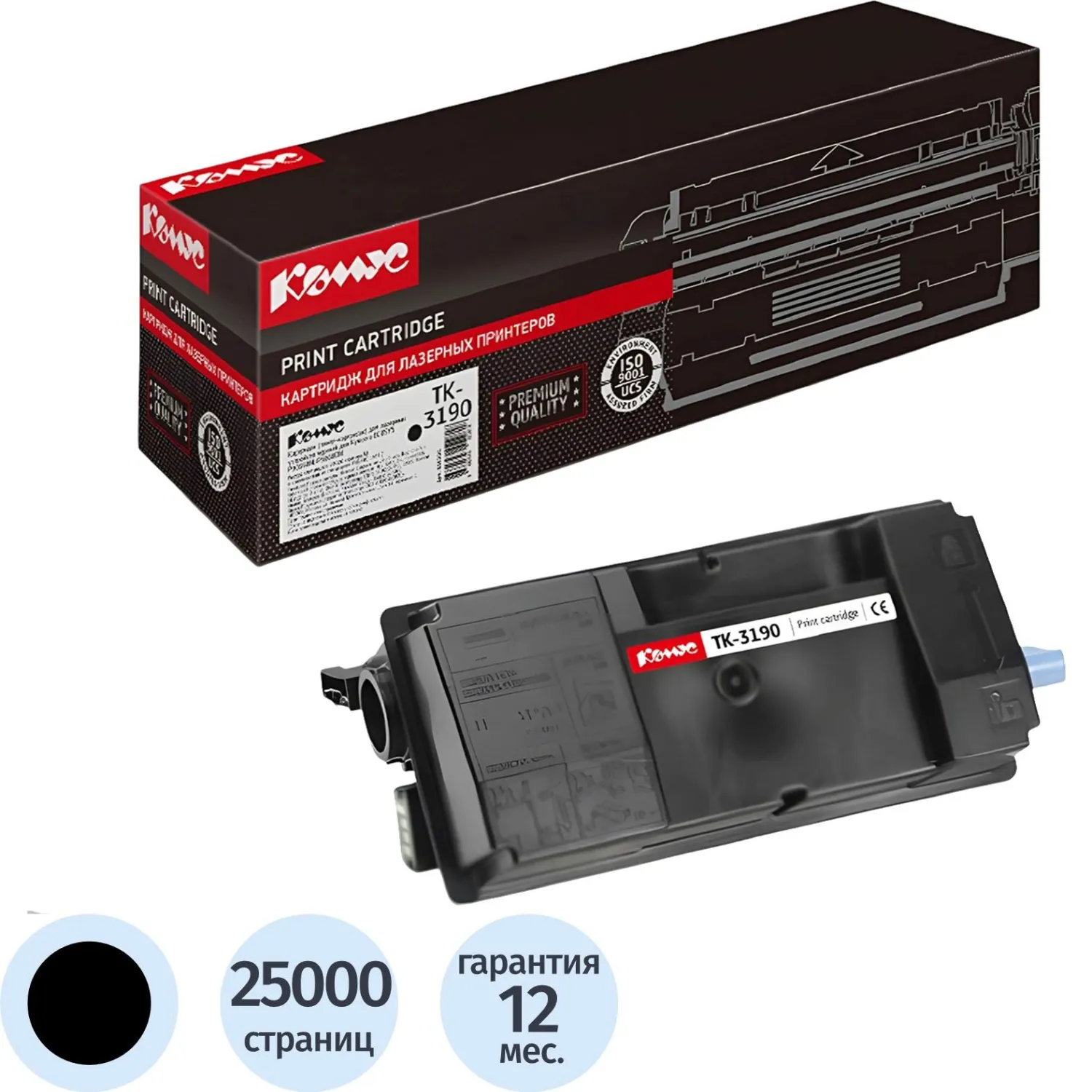 превью Картридж лазерный Комус TK-3190 1T02T60NL1 для Kyocera чёрный совместимый