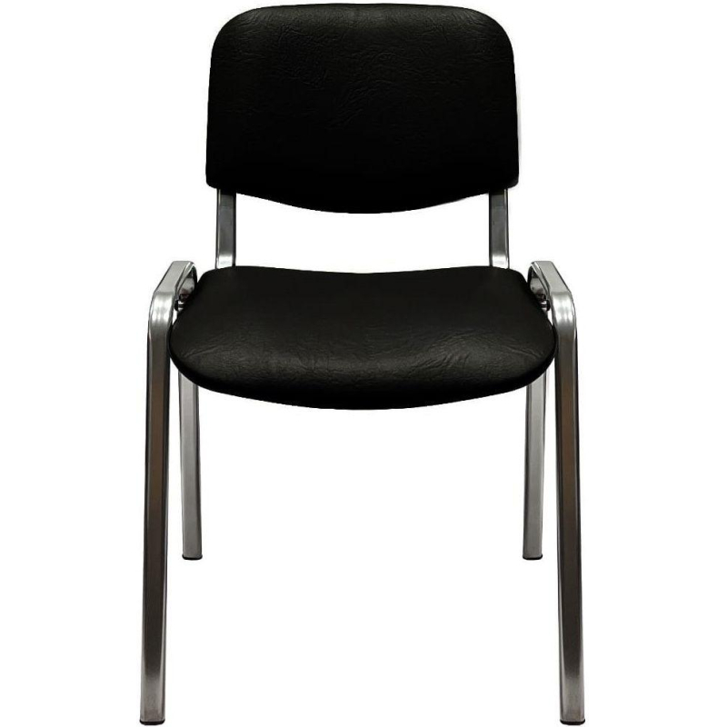 Стул КО_EChair Rio(ИЗО) искожа черная гладкая 201, каркас под хром