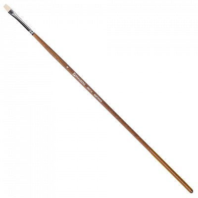Кисть художественная профессиональная BRAUBERG ART «CLASSIC», щетина, плоская, № 4, длинная ручка