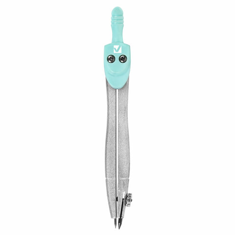 Готовальня BRAUBERG SCHOOL KIT, 8 предметов, циркуль 115 мм, чертежные принадлежности, мятный цвет