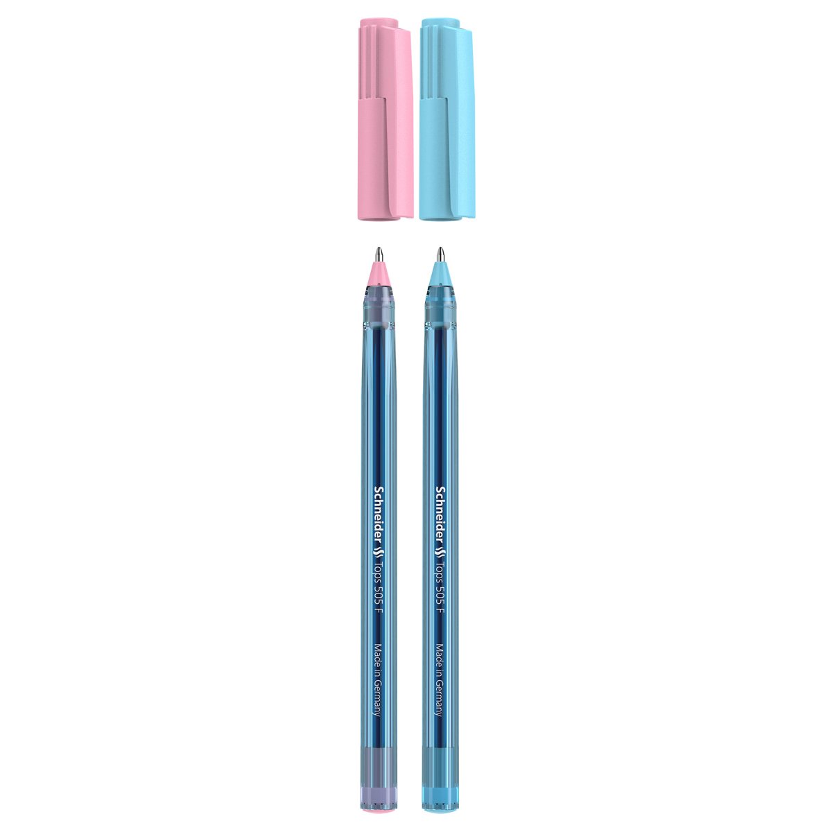 Ручка шариковая Schneider «Tops 505 F Bubble Gum» синяя, 0.8мм, прозрачный корпус