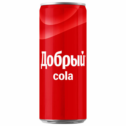 превью Напиток газированный ДОБРЫЙ КОЛА, 0.33 л, железная банка