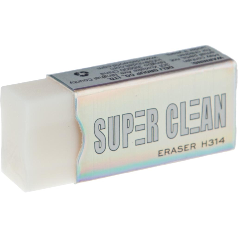 Ластик Deli EH314 41×17x11 мм Super Clean ПВХ белый