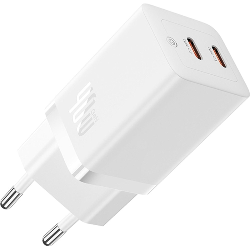 Зарядное устройство сетевое Baseus GaN5 Pro USB-C+C 40W белый