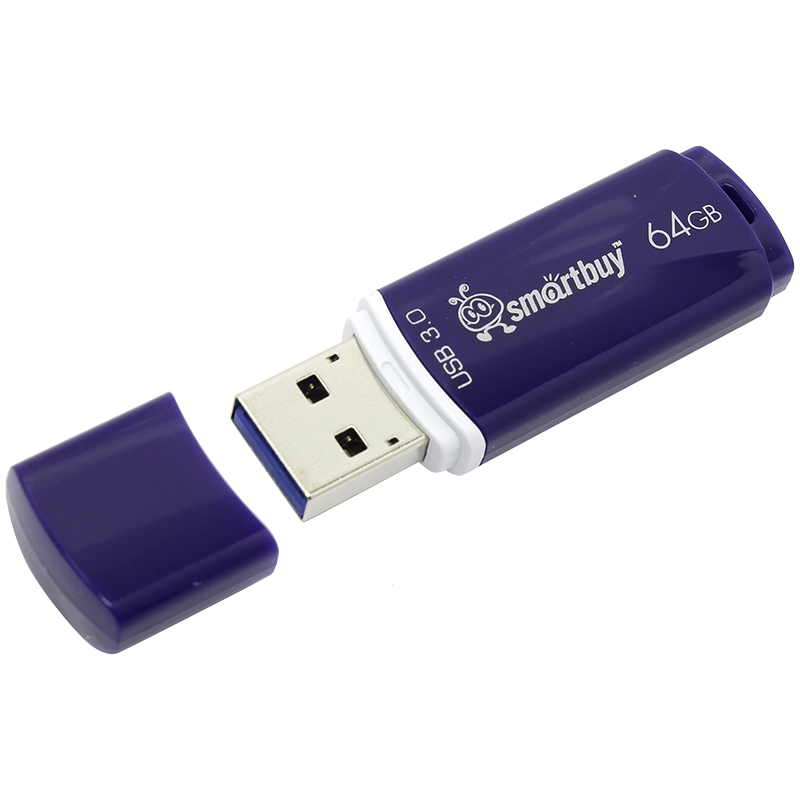 Флэш-диск 64 GB SMARTBUY Crown USB 3.0, синий