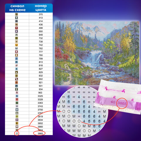 Картина стразами (алмазная мозаика), 40×50 см, ОСТРОВ СОКРОВИЩ «Горный ручей», без подрамника