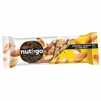 Батончик NUT AND GO из цельного миндаля в соленой карамели, 34 г, шоу-бокс