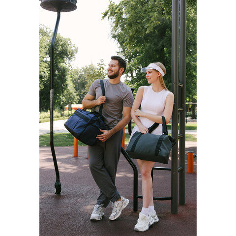 Сумка спортивная HEIKKI MOVE PLUS (ХЕЙКИ), отделение для обуви, синяя, 28×50х23 см