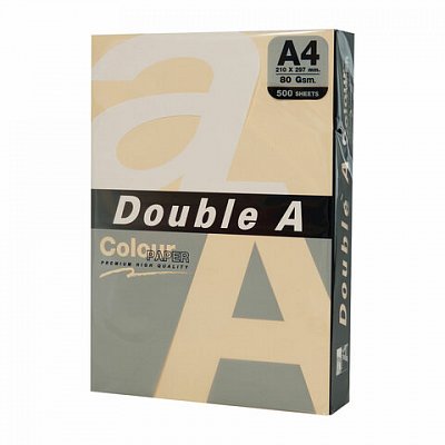 Бумага цветная DOUBLE AА480г/м2500 лпастельсветло-оранжеваяш/к 29023