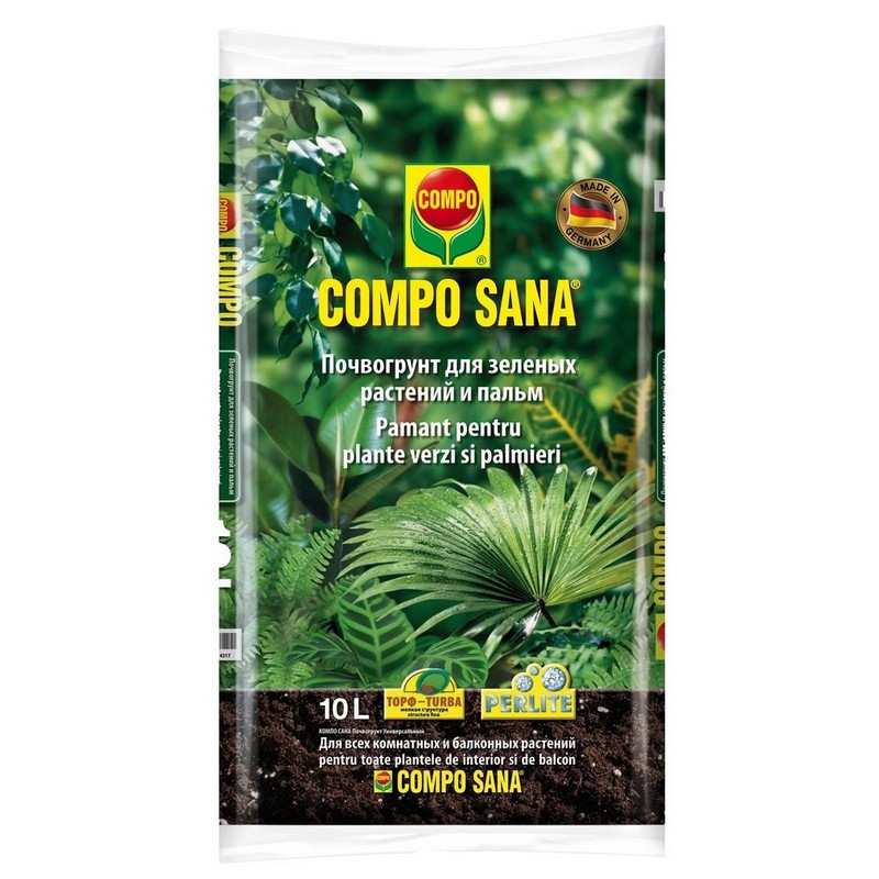  для зеленых растений и пальм Compo Sana 10 л арт. 226297 .