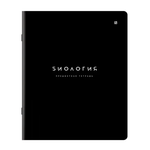 превью Тетрадь предметная BLACK MODE 48 л., пластиковая обложка, БИОЛОГИЯ, клетка, подсказ, BRAUBERG